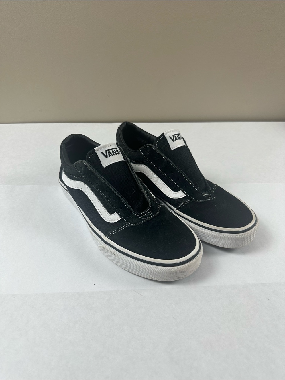 Vans Black and White Classic Slip-On Sneakers